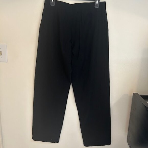 Eileen Fisher Black Viscose Blend Wide Leg Knit Pull-on Pants- Size Medium - Picture 2 of 5